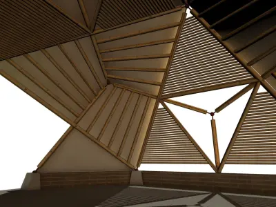 BAMBOO CANOPY D-ICO BAKED  3D model