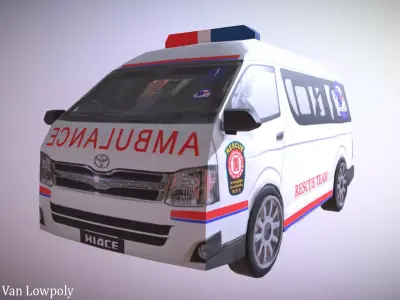 Rescue Van Rescue Van Lowpoly Low-poly 3D model