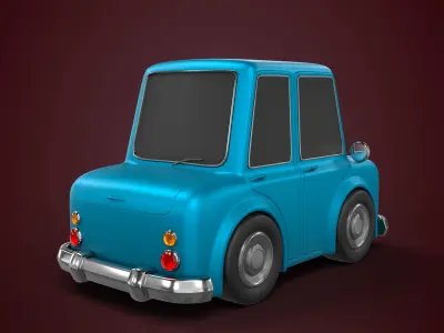 Cartoon Car  Low-poly 3D model by Abhiraj