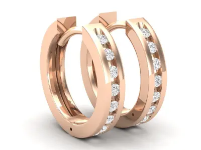AV 652 Diamond Hoop Earrings 3D print model