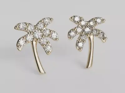 palm tree with diamonds 3D print model