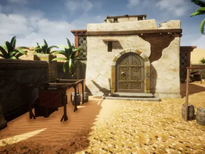 Desert Oasis Unreal Engine Low-poly 3D model