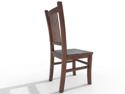 Wooden Chair Low-poly 3D model