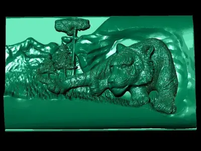  panel tiger   3D print model