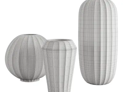 Warren White Stoneware Floor Vase 3D model