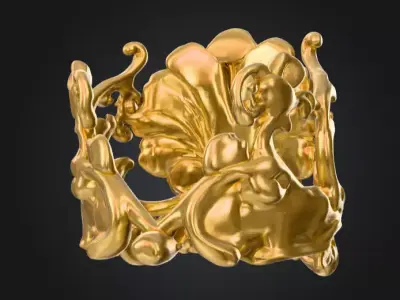 Golden Ornate Crown Low-poly 3D model