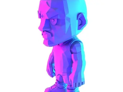 Bulls Michael Air Jordan 1 Funko Pop Low Poly toy 3D print model