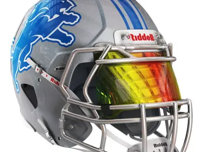 Riddell speed helmet detroit lions 3D model