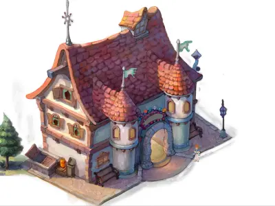 Game Cartoon - House 04 3D model