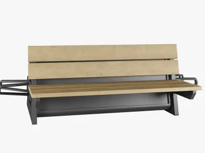 Wooden Solar Bench 3D model