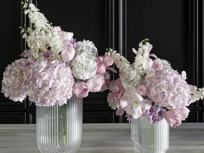 Flower Set 047 Pink flower 3D model