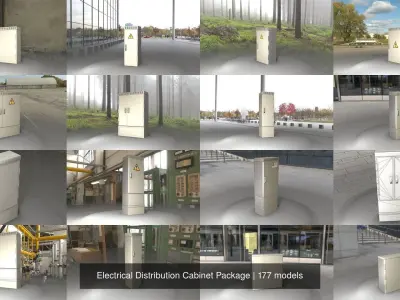 Electrical Distribution Cabinet Package 177 Parts 3D Model Collection
