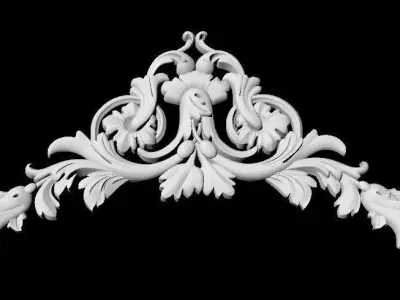 Central and corner decor ornament for furniture 3D model