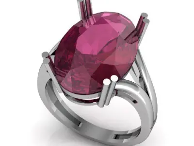 ruby ring  Free 3D print model