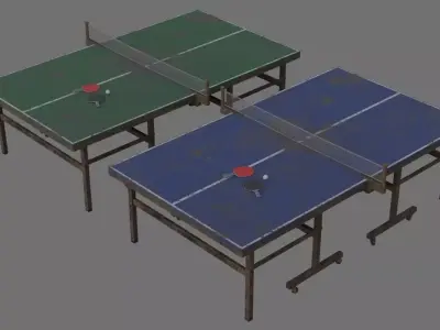 Ping Pong Table 2C Low-poly 3D model