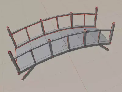 Way bridge - Puente de madera Low-poly 3D model