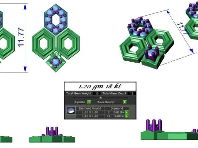 Pendant Earrings combo - 318 3D print model