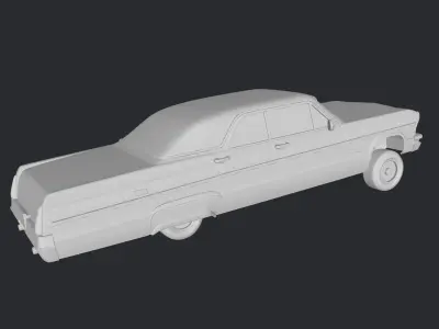 vintage lowrider car 3D print model
