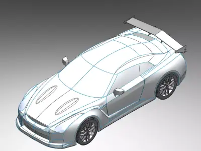 Nissan GTR car model assembly 3D model