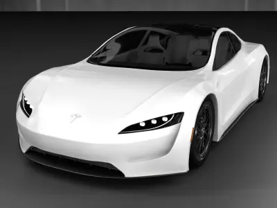 Tesla Roadster 2020 White  3D model