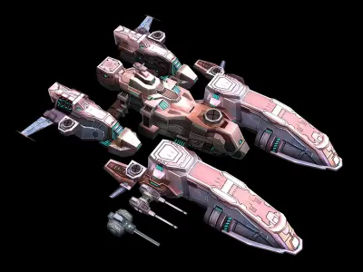 Battlestar - Spaceship 02 3D model