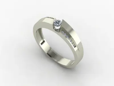 wedding ring fpr daimonds 3D print model