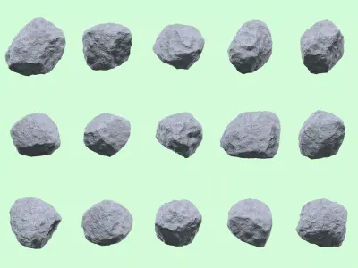 Granite Rocks Pack Vol 2 Game and VFX Asset Collection Free low-poly 3D model