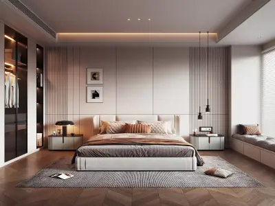 Modern luxury style bedroom 3D model  3D model