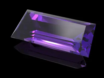 Tappered Baguette Shape Gem 3D print model