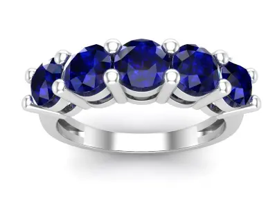 AV 672 Diamond 5 Stone Anniversary Wedding Band 3D print model