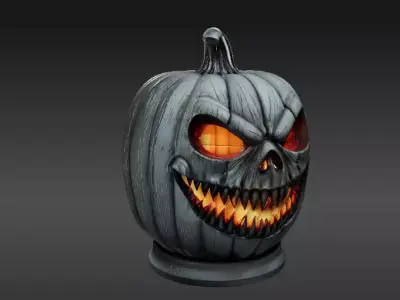Jack-O-Lantern Pumpkin 3D Model Haunted Halloween Printable 3D print model