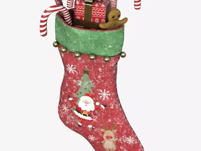 Christmas Stocking 2 Low-poly 3D model