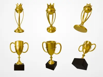 Gold Trophy Low-poly 3D model