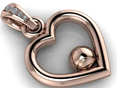 Tennis Ball  Heart Pendant Jewelry 3D print model