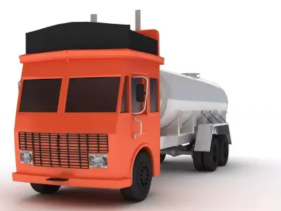 truck tanker Low-poly 3D model