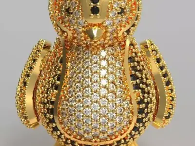 precioso diseno tridimensional de dije de pinguino 3D print model