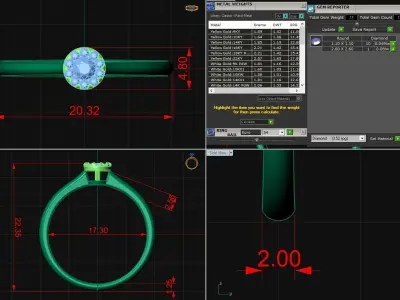 Diamond Jewelry Ring 3D print model 30