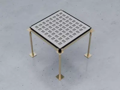 3D Raised Perforated Panel with pedestal and stringer Model 3D model