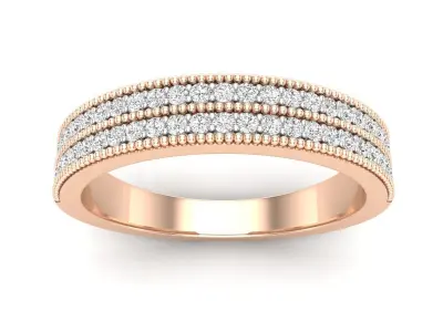 AV 610 Diamond Double Row Anniversary Wedding Band 3D print model