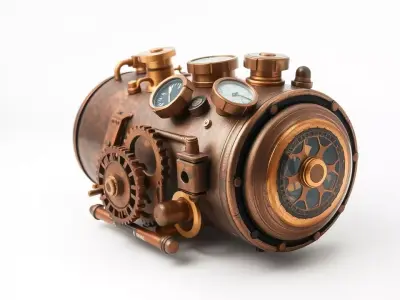 Steampunk Engine Gauge model pack Low-poly 3D model