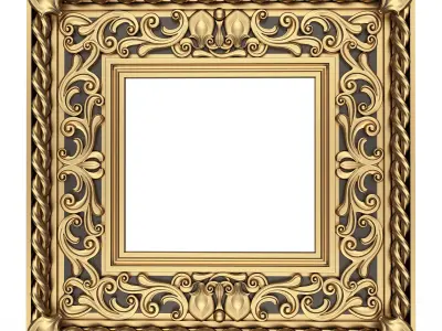 Classic Frame and Mirror Collection 04 Low-poly 3D model