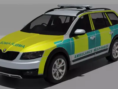 UK Ambulance Skoda Octavia 3D model