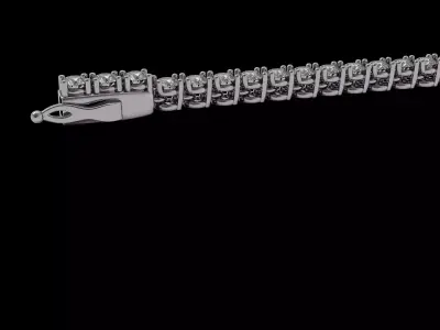 Tennis Flexible Round Diamond Bracelet 3 mm 3D print model