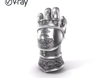 Medieval Armor Gauntlet Sculpture Decorative model pack Low-poly 3D model