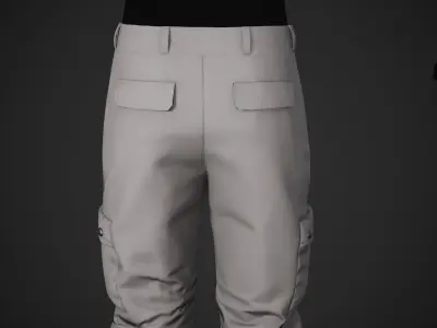 Gray Snowboard Pants Style 1 Low-poly 3D model
