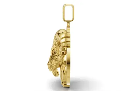 Luxury goat face Pendant  3D print model