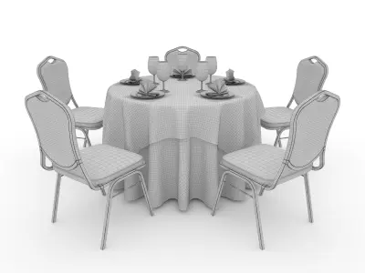 Banquet Table and Chair 19 3D model