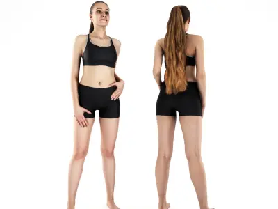 Woman sport 63 Low-poly 3D model