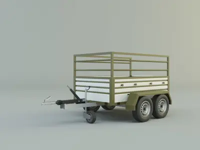 double axle trailer model 3D model