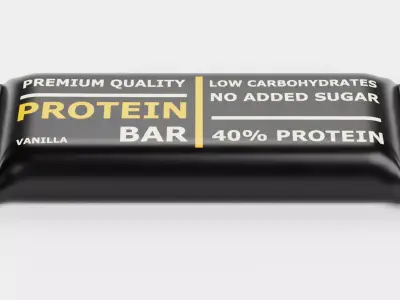 Protein Bar - Product Concept Packaging Low-poly 3D model